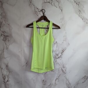 Athleta Striped Tank Yellow Top Racerback Chartreuse Green